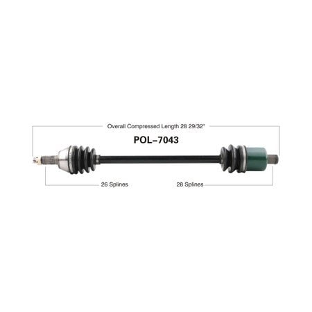 Wide Open OE Replacement CV Axle for POL REAR RZR XP 1000 EPS POL-7043